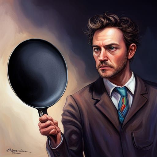 Hyperrealistic Frying Pan Says Nevermore: Splash Art