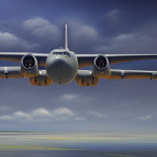 B-52 Aircraft in Oil Painting Style