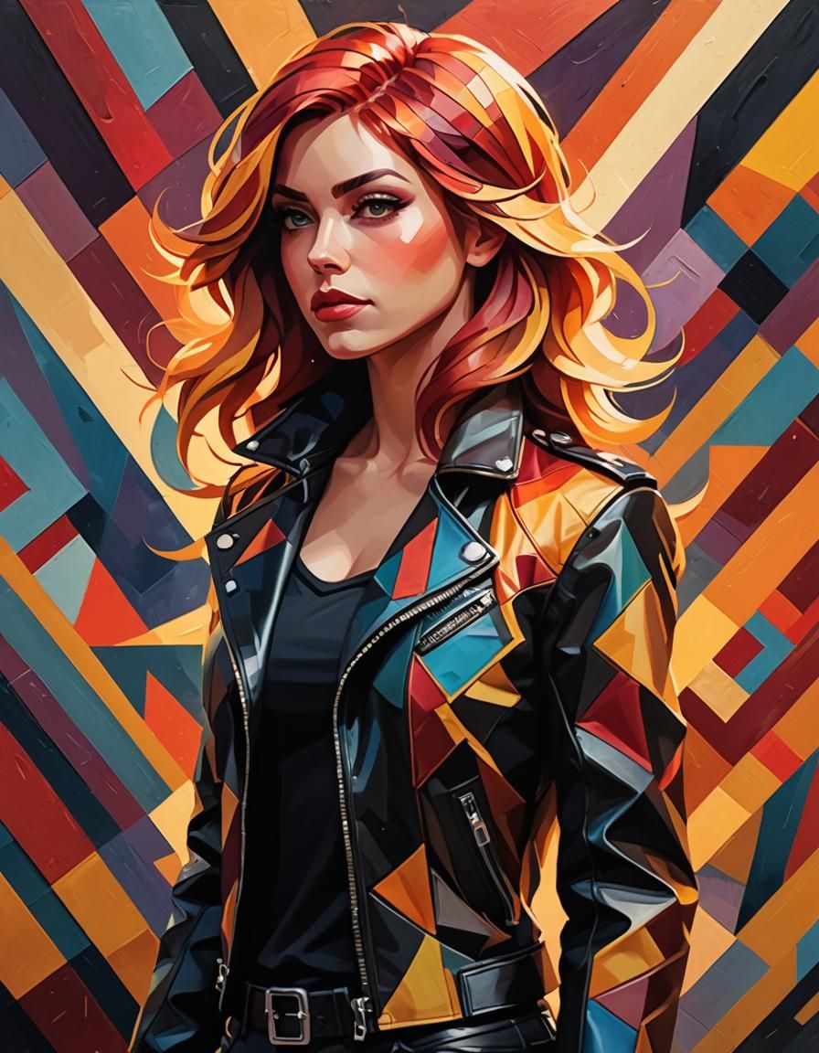 Sunset Shimmer in Cubist Art Deco Style