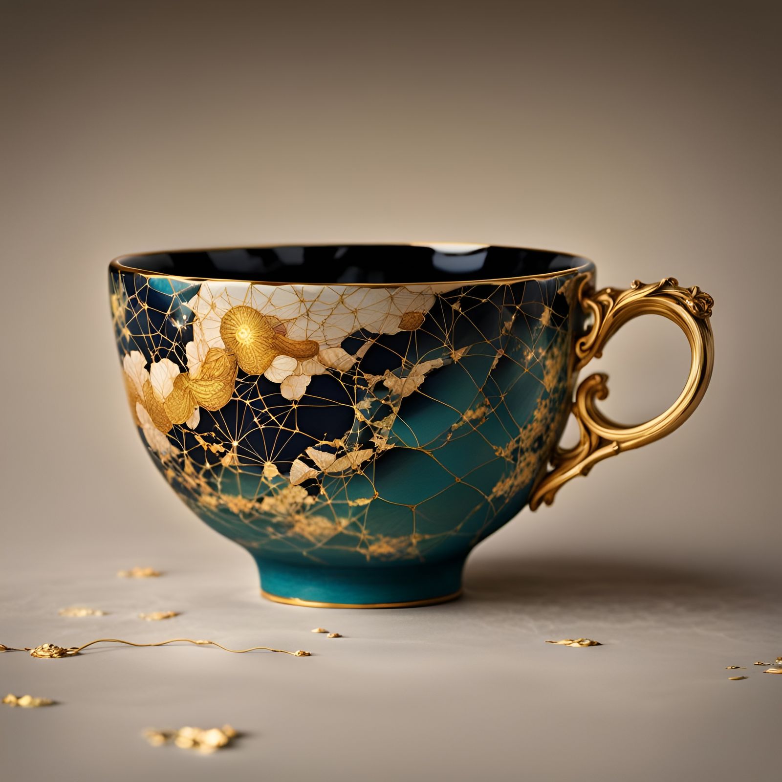 Golden Mend: A Kintsugi Teacup Art