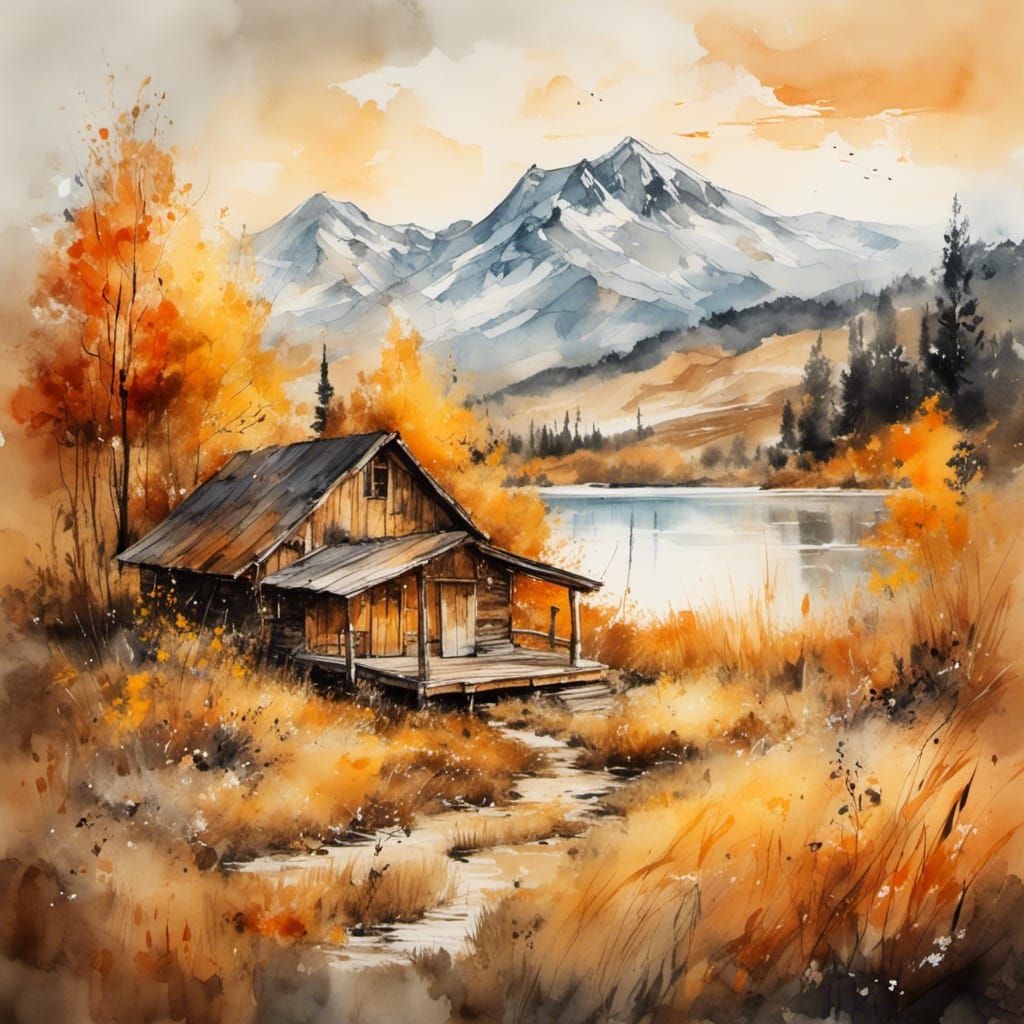 Surreal Autumn Meadow in Dali Style