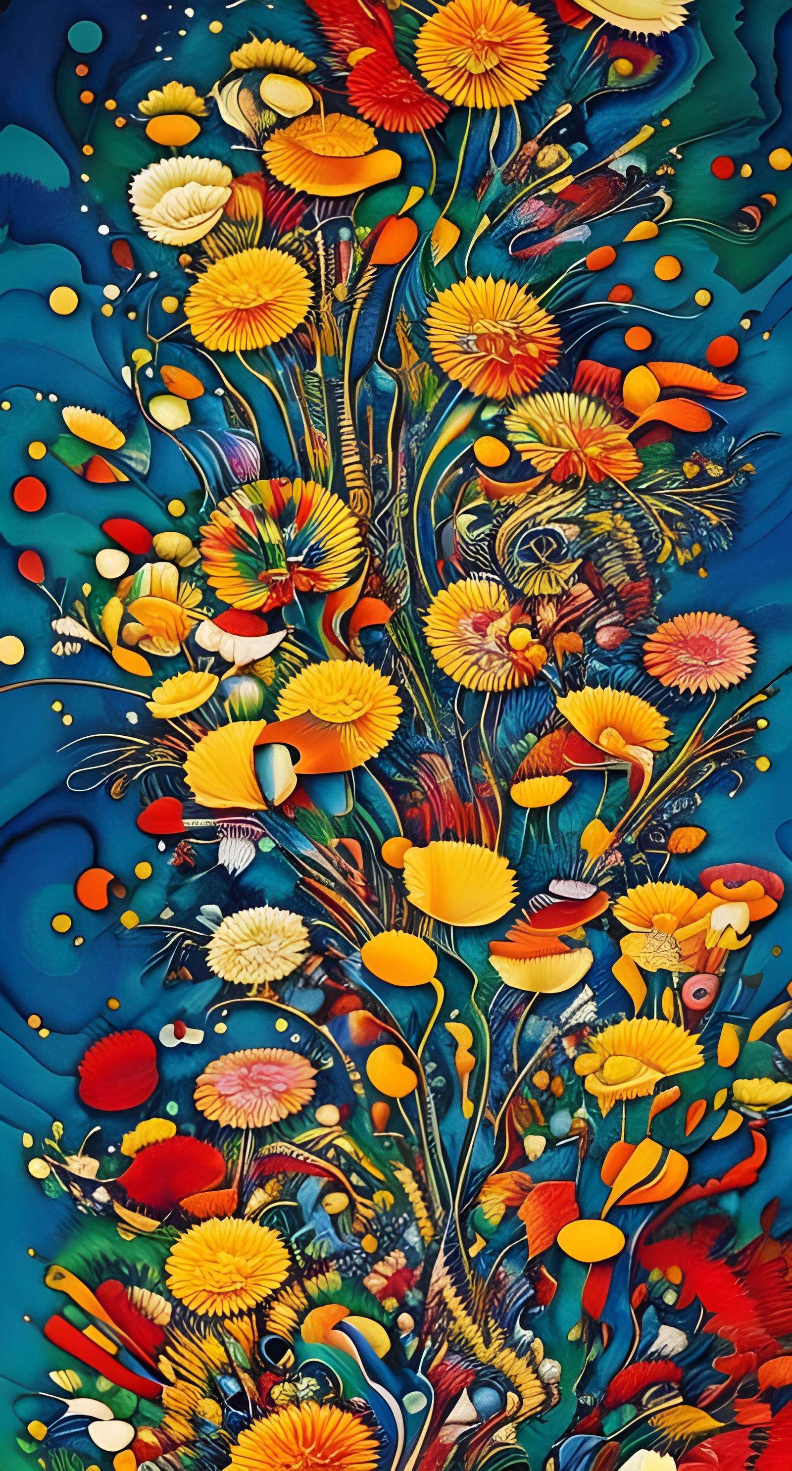 Badass Flower Explosion in Marbling Oil Splash