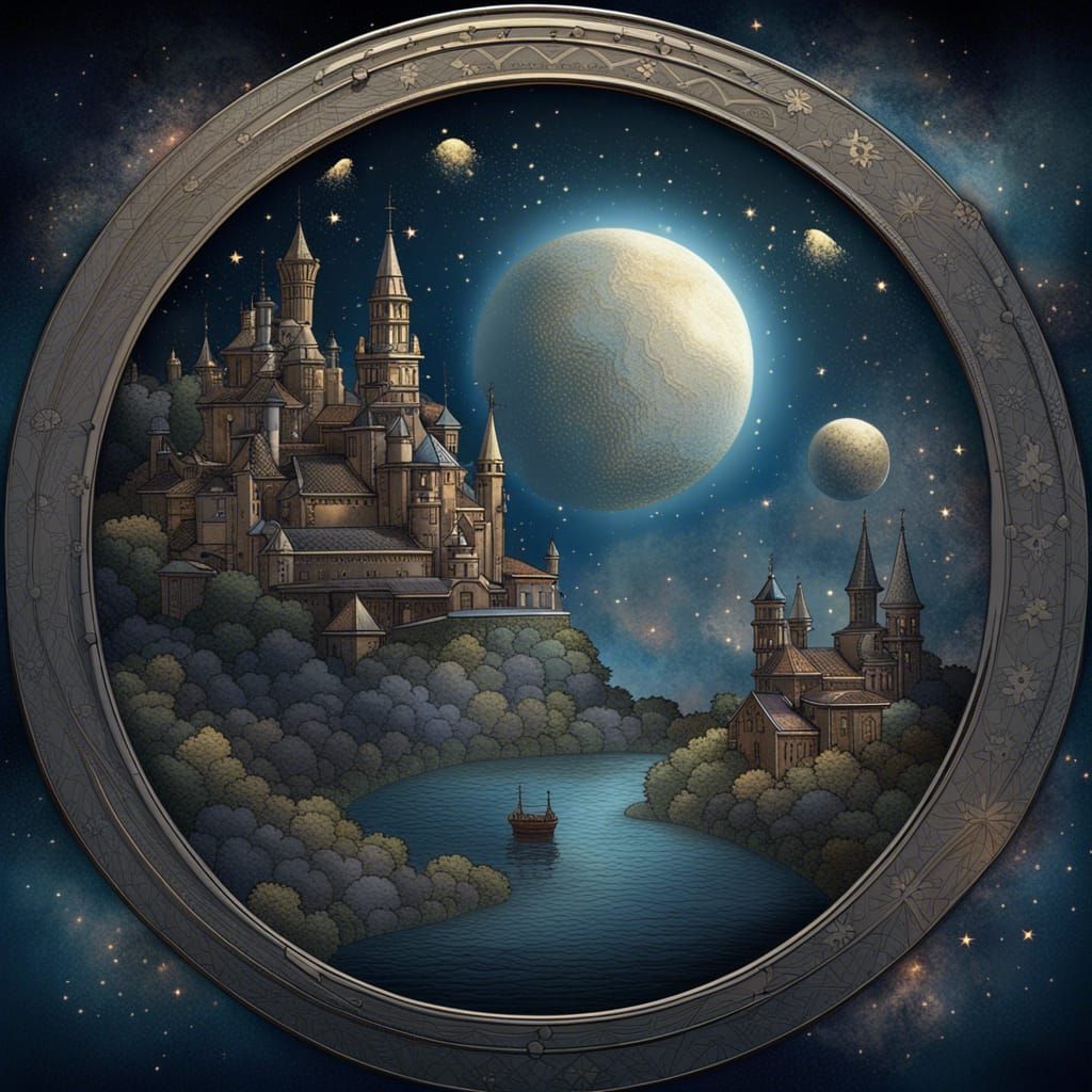Fantasy World Map in Storybook Illustration Style