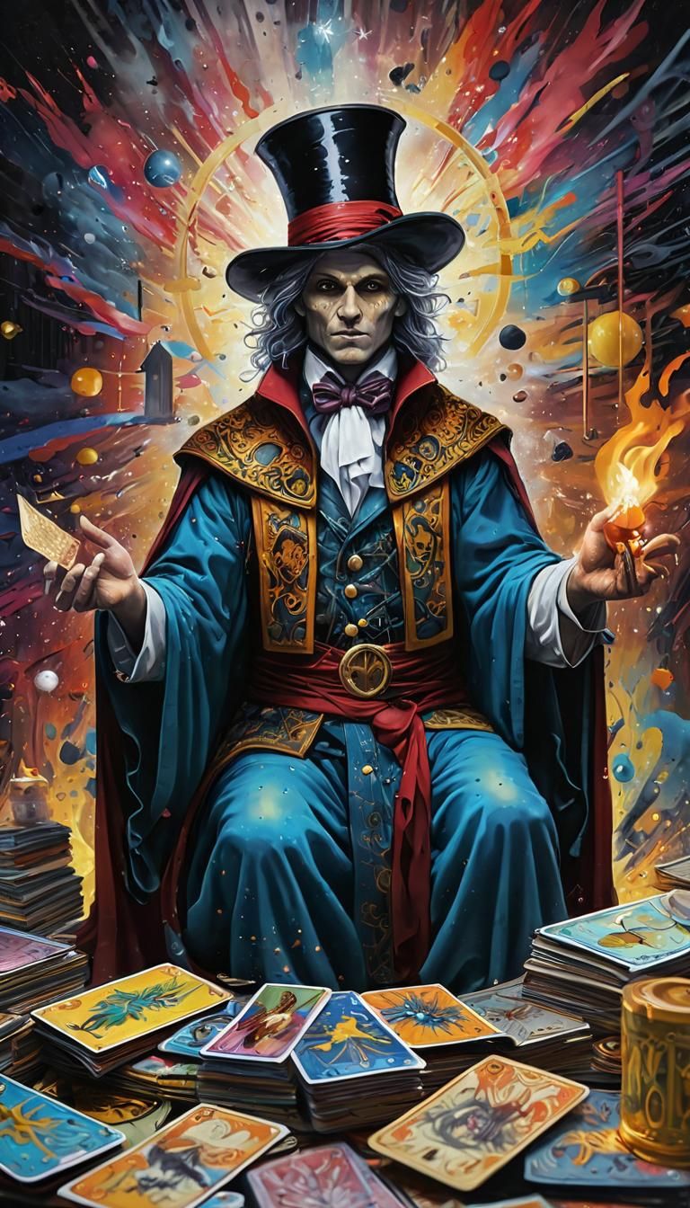 Magician Tarot Card in Graffiti Splash Art