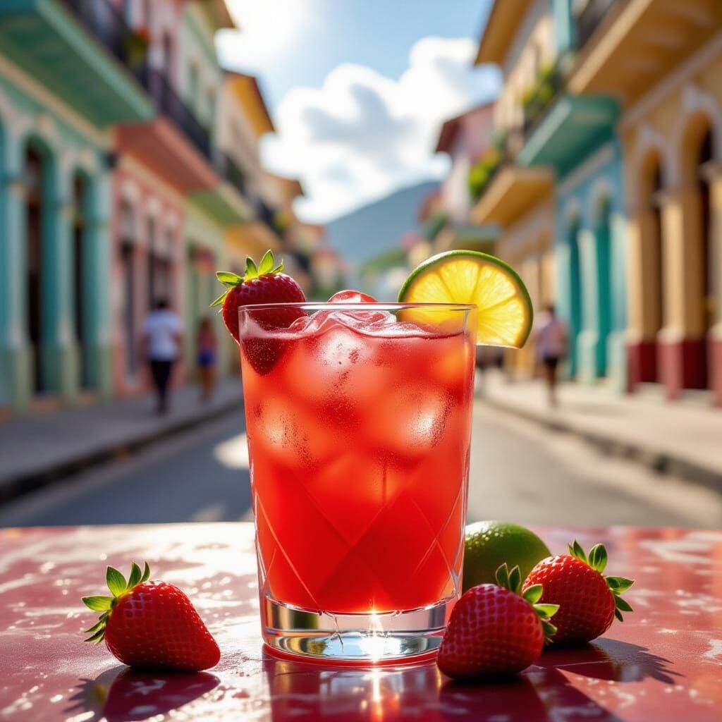 Virgin Strawberry Daiquiri in Sunny Santiago de Cuba