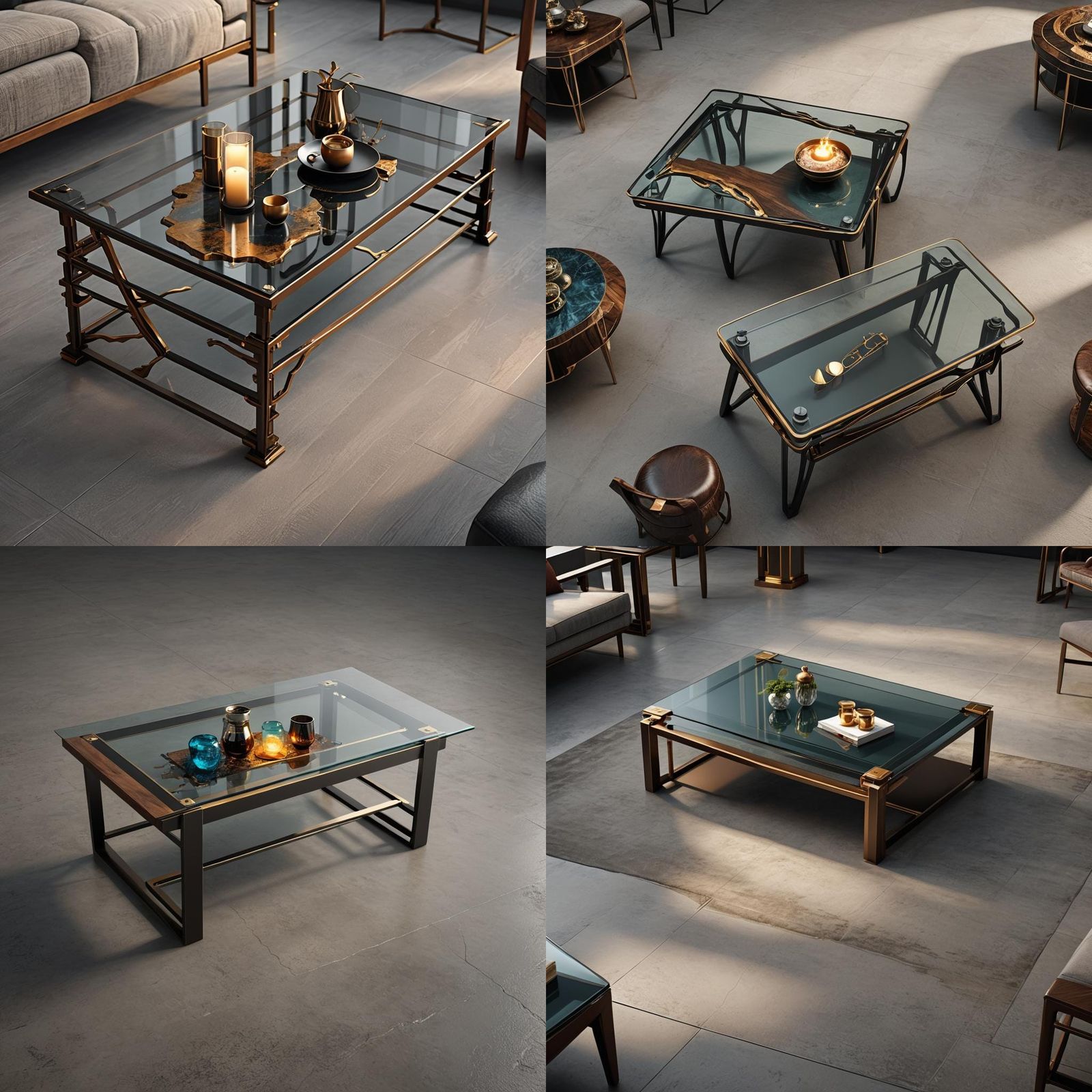 Elegant Modern Coffee Table: Matte Painting in 8K