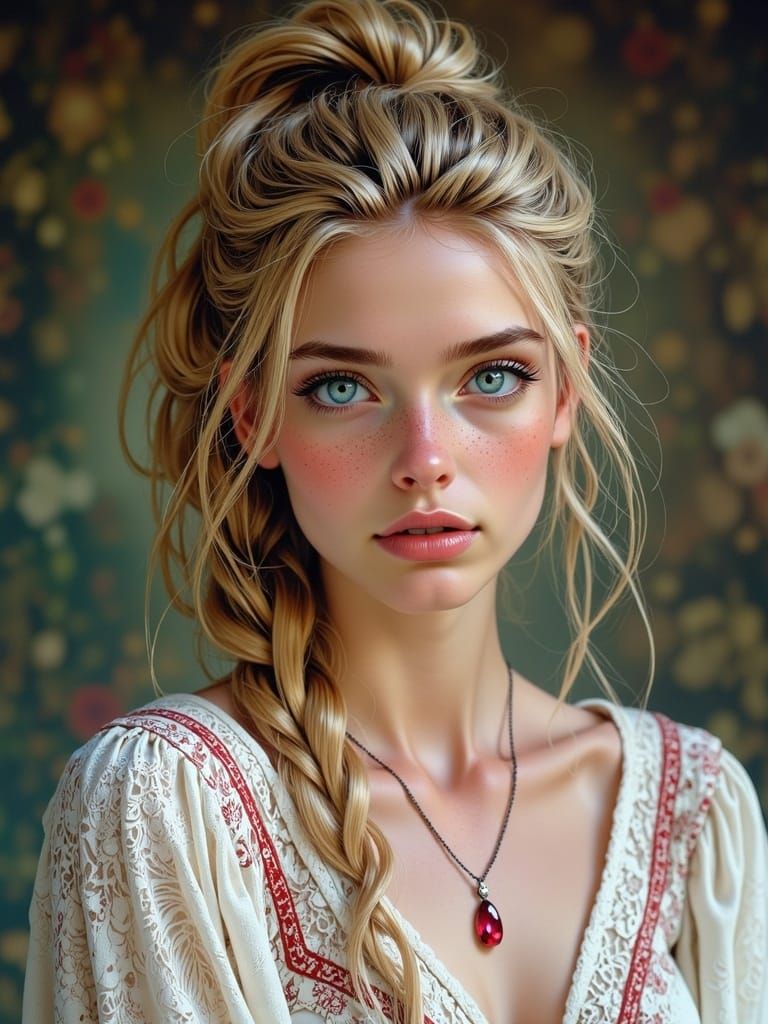 Stunning Norse Goddess with Serene Smile