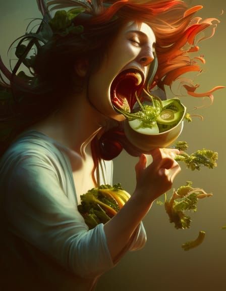 Screaming Vegetables Concept Art in 8K Resolution