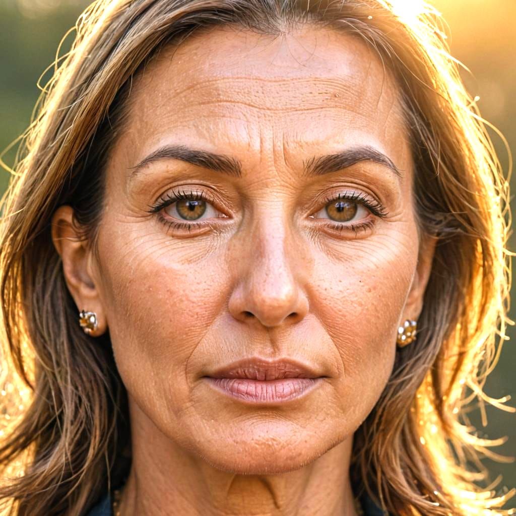 Hyperrealistic Portrait of a Beautiful Woman in Golden Hour