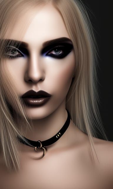 Photorealistic Illustration of an Alluring Woman with Choker