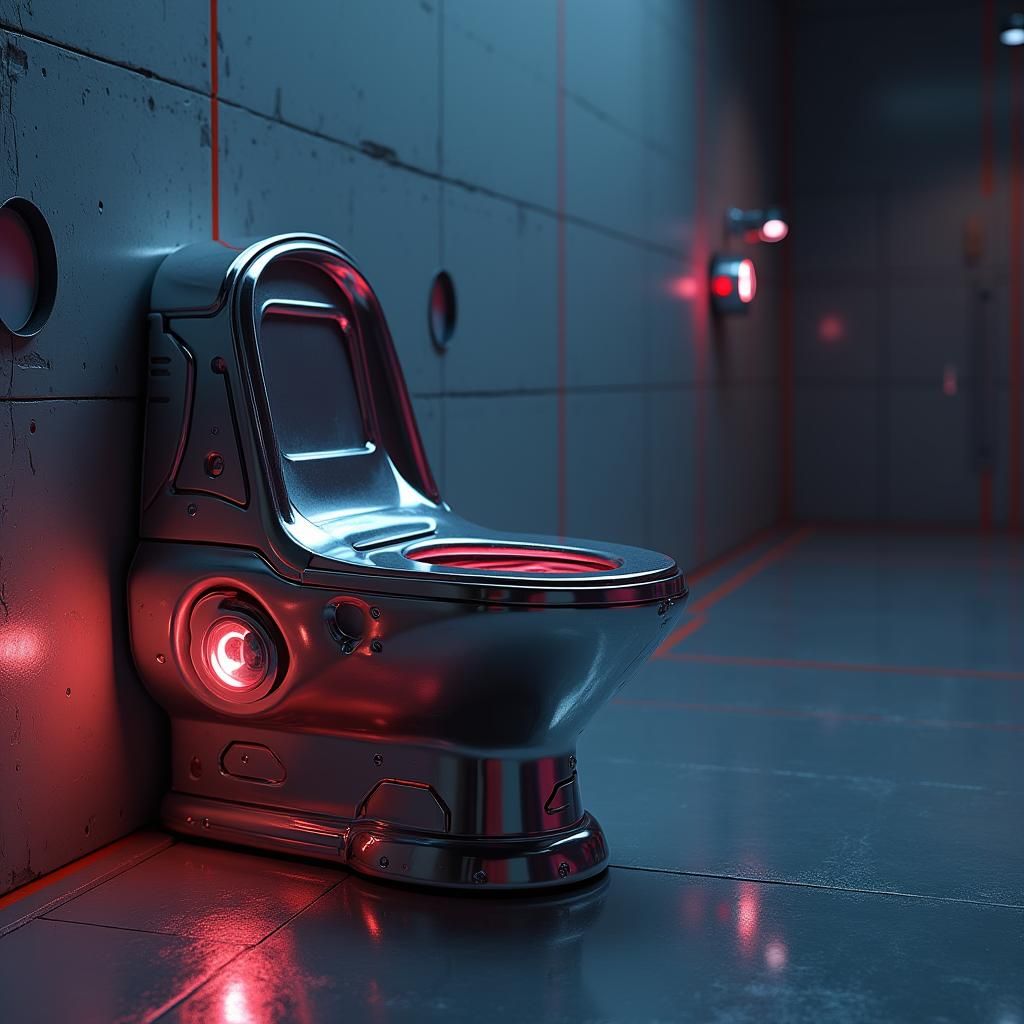 Futuristic High-Tech Toilet in Photorealistic 8K