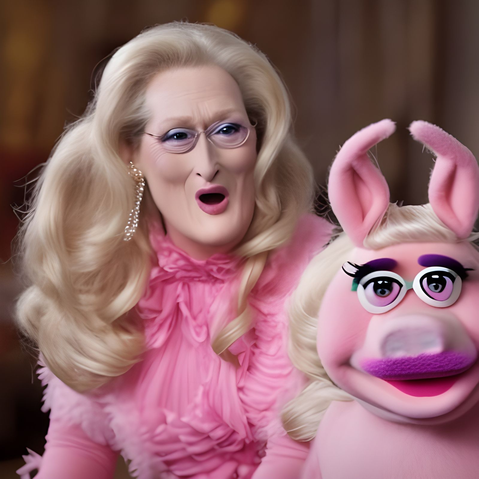 Meryl Streep as Miss Piggy: Realistic Muppet Remake