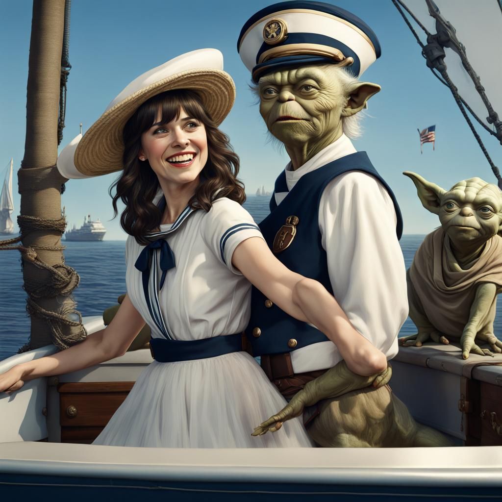 Zooey is sailing away with a new green guy…