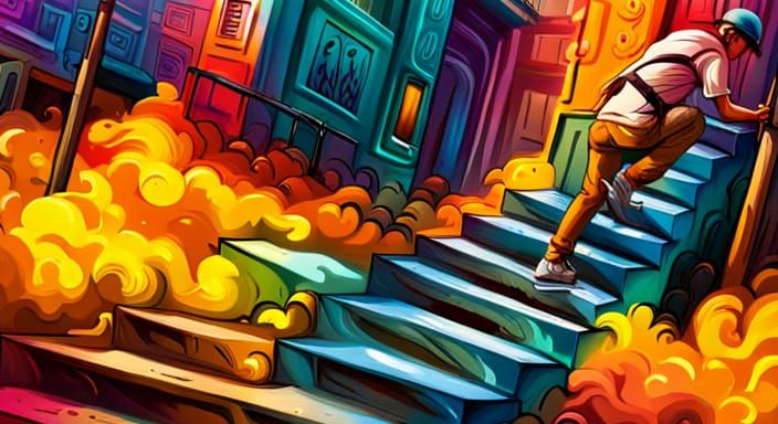 Graffiti Splash Art in Street Style