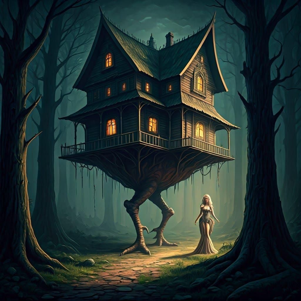 Haunted Baba Yaga House with Barbie Model