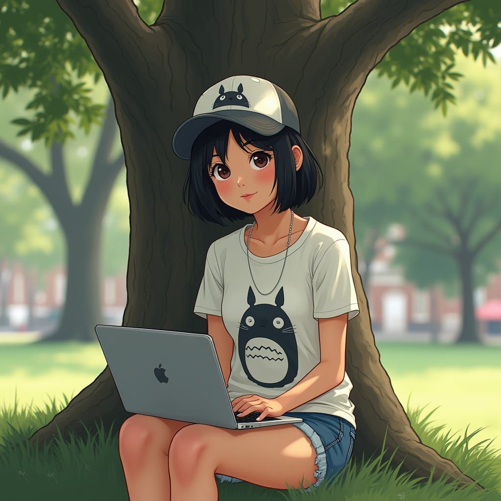 Hyper-Realistic Portrait of a Half-Asian Teen in Boston Comm...