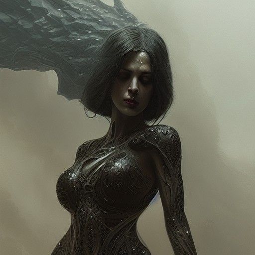 Hyperrealistic Titan Goddess Mnemosyne: Sinister Beauty