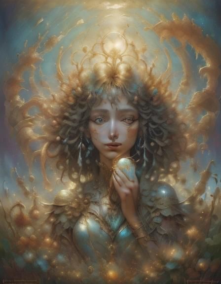 Winged Reaper in Rembrandt Lighting, Watercolour Style