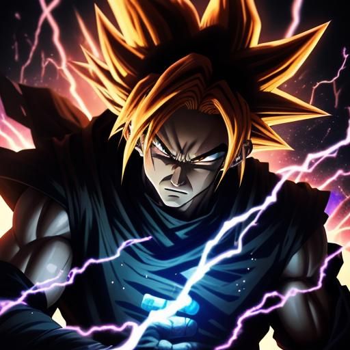 Goku Black Super Saiyan Rose in Anime Style