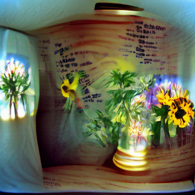 Flowers in Vase: Pinhole Camera Effect