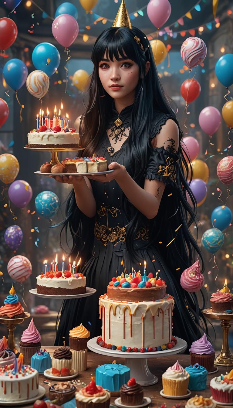 Girl with Cake: Detailed Fantasy Concept Art