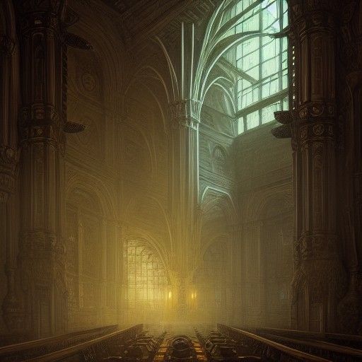 Demonic Vestiges in Castle Hall: Baroque Horror Art