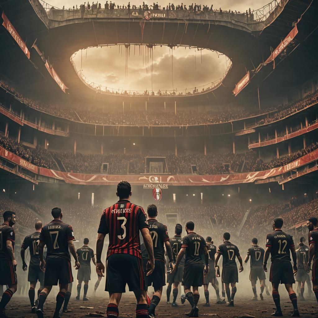 AC Milan Team Victory in Ancient Stadium