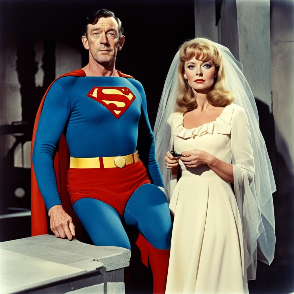 Alec Guinness as Superman with Bardot as Lois