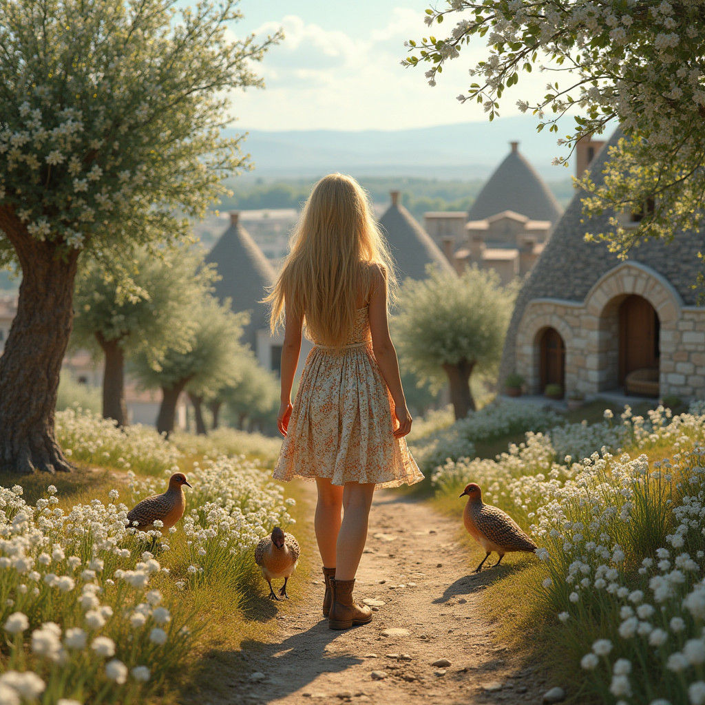 Italian Valley: Serene Farmer in Spring Light