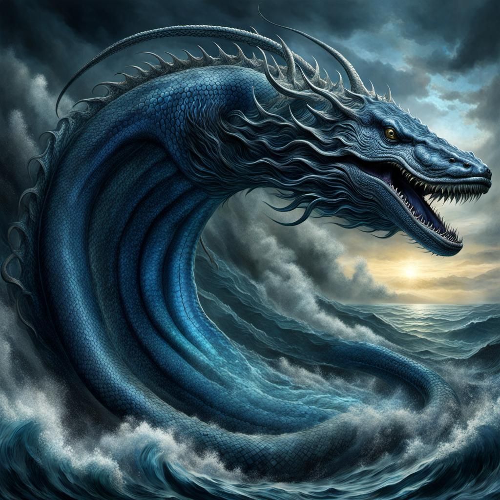 Majestic Serpentine Leviathan in Hyperdetailed Digital Art