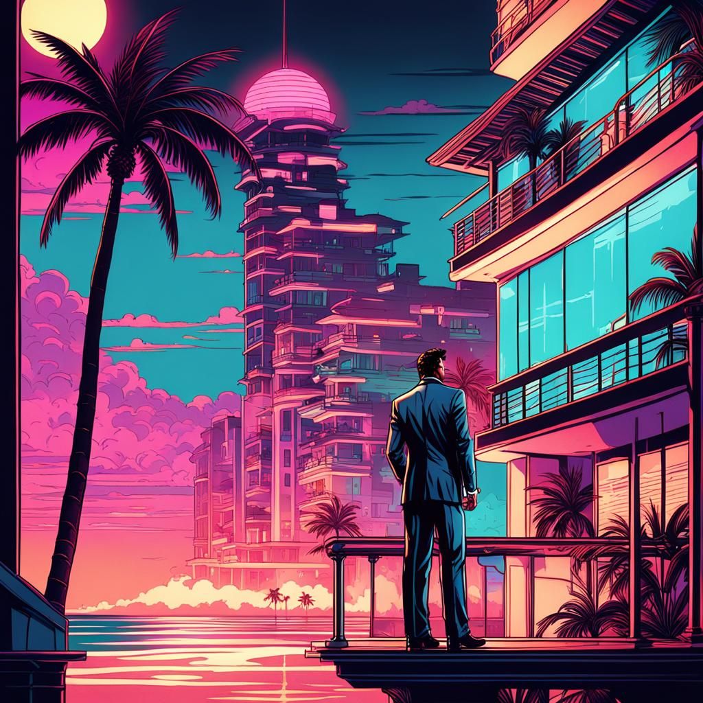 neon retro city