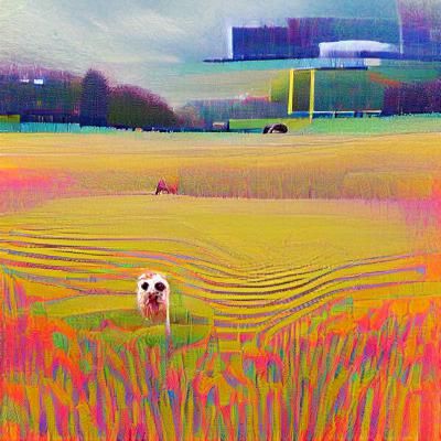 Dog Standing in a Sunny Field