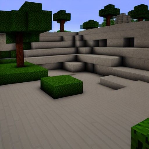 Minecraft Scene with 3D Shading in Trending Style