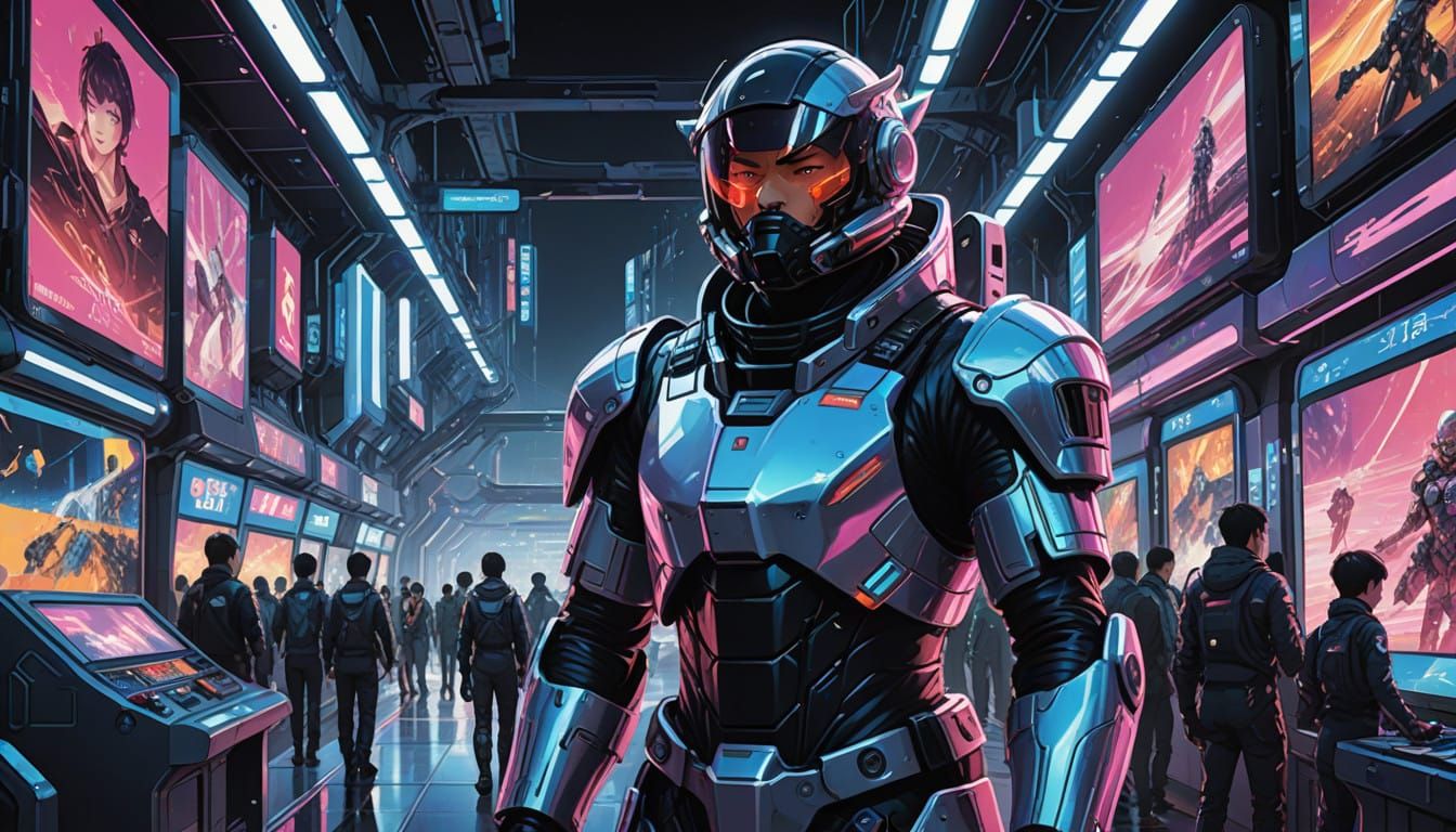 Confident Cyberpunk Couple in Love