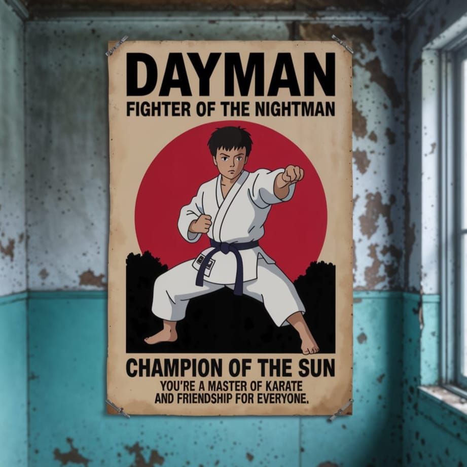 Vintage Anime Karate Dojo Advertisement