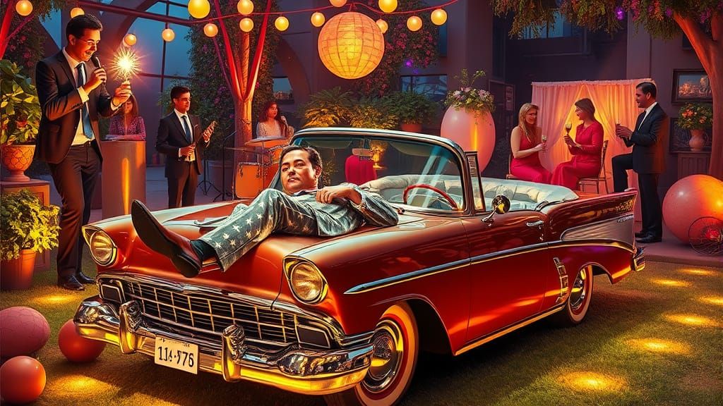 Surreal Dimensional Traveler at Retro Garden Party