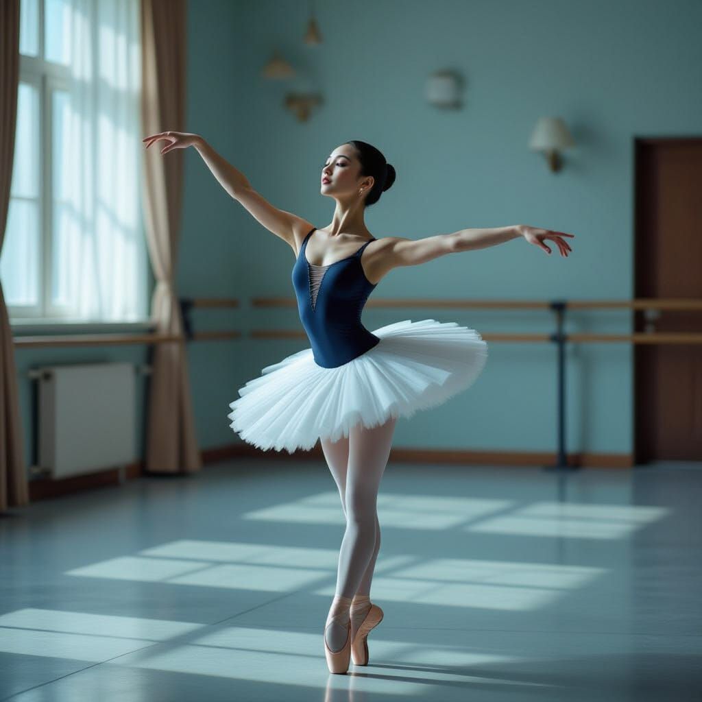 Chinese Ballet Dancer in Cinematic Studio