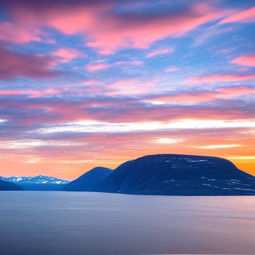 Realistic Sunset Over Norwegian Fjord Cosmodrome