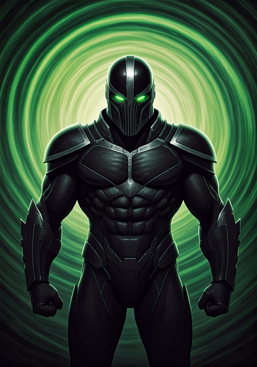 Dynamic Supervillain in Comic Book Art Style