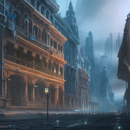 Eerie Ghost City Concept Art in Unreal Engine