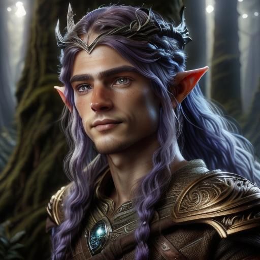 Elven Prince Portrait in Fantasy Forest