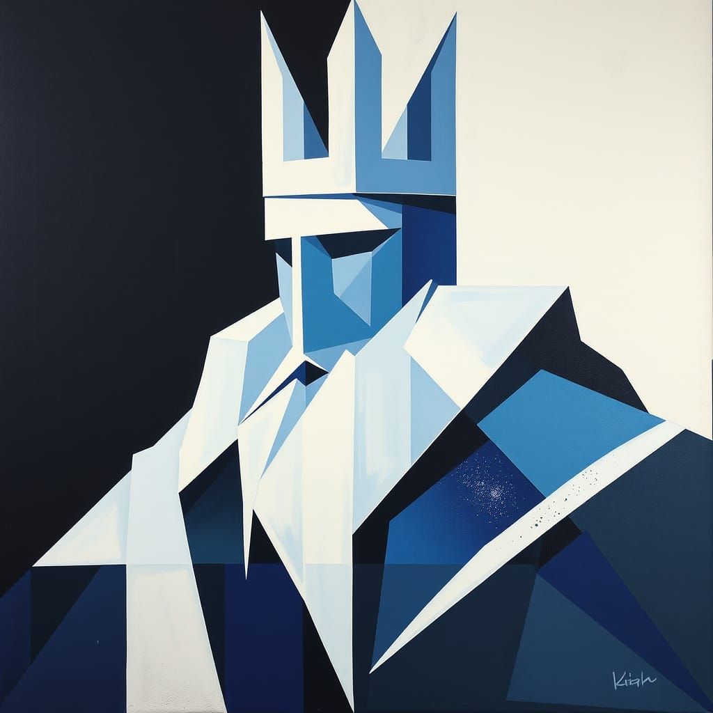 Abstract Ice King in Suprematist Style
