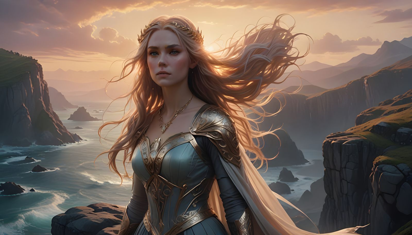 Nordic Goddess of Passion Unveiled in Twilight Splendor