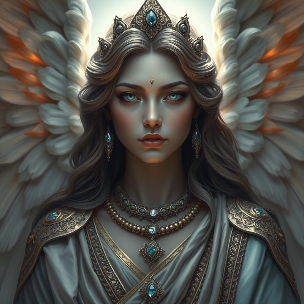 Divine Angel in Majestic Lemurian Attire