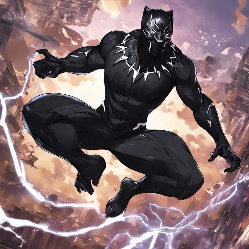 Black Panther Anime Style Marvel Character
