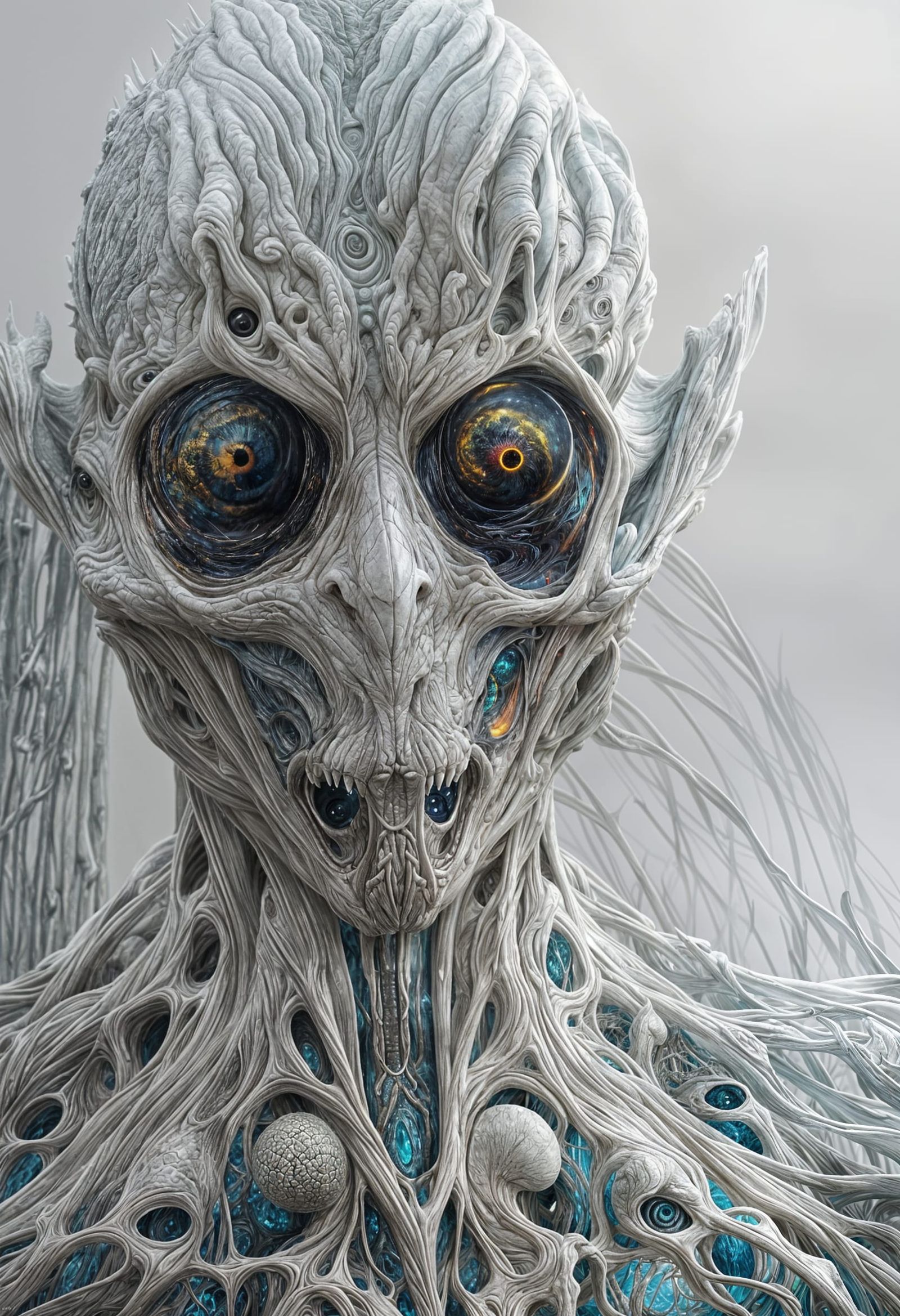 Exotic Alien Creatures in Hyperreal Chromatic Style