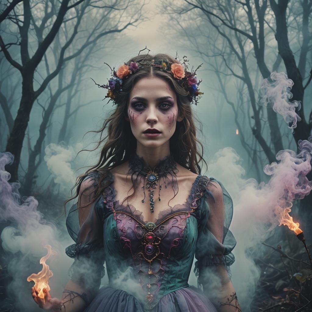 Surreal Fairytale Portrait in Hyperdetailed Ornate Style