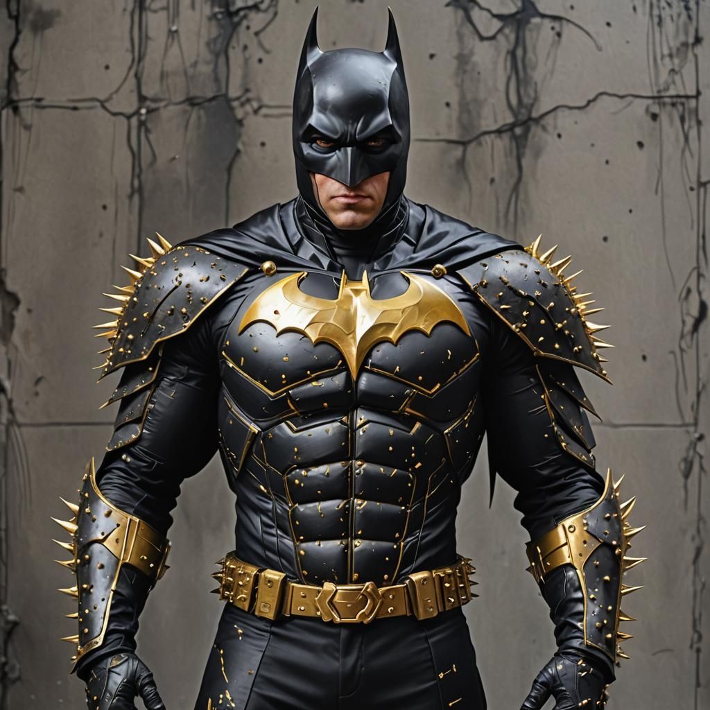 Post-Apocalyptic Batman in Gotham with Glowing Eyes