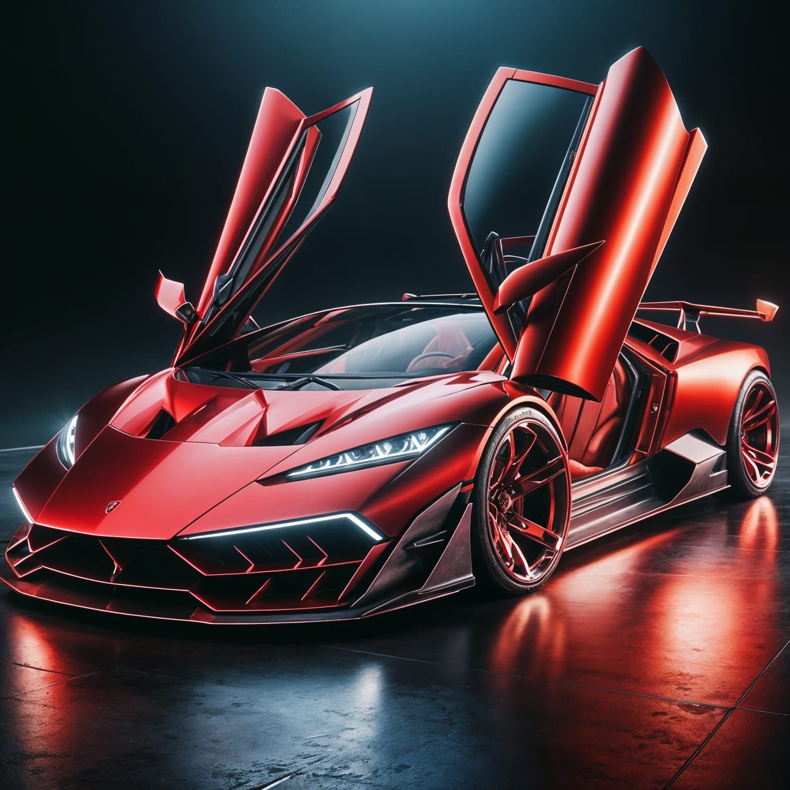 Sleek Red Sports Car Concept Art in 2025