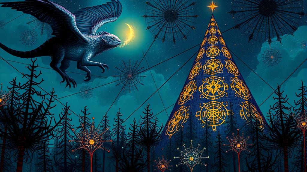 Cyberpunk Tower of Cosmic Wonder